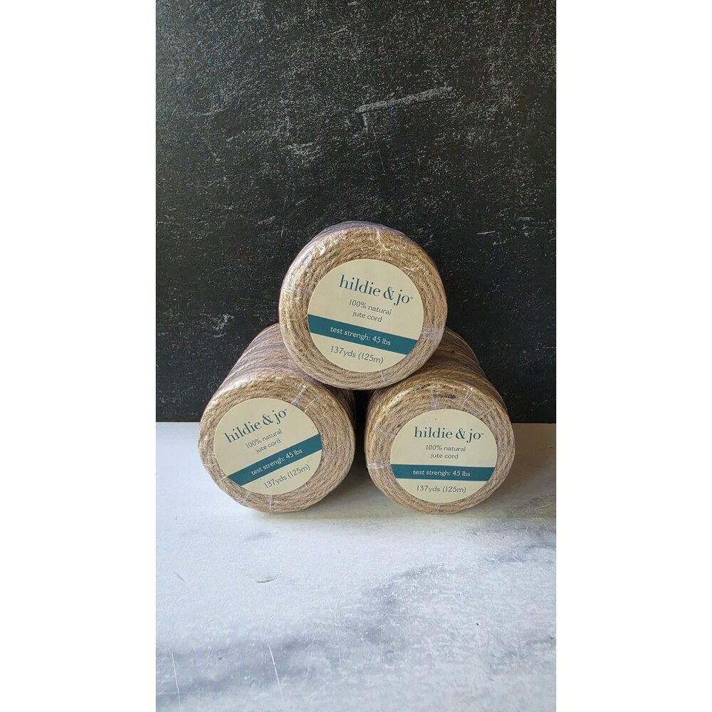 Hildie & Jo 100% Natural Jute Cord 137yds Lot Of Three